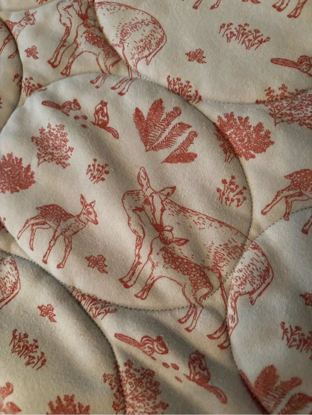 kate quinn White and Pink Toile Crib Quilt